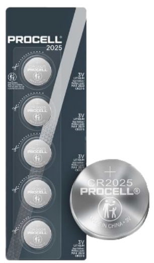 Picture of CR2025 PROCELL 3V LITHIUM BUTTON BATTERY