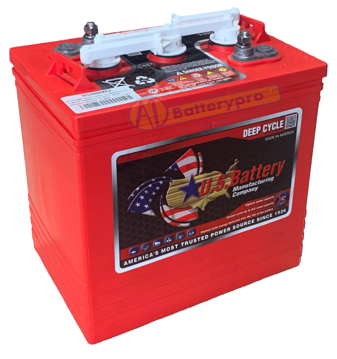 Picture of 6VOLT 220AH US DEEP CYCLE BATTERY GC2 - USA MADE (T105 EQUIV)