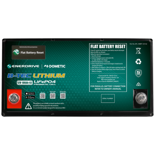 Picture of 12VOLT 100AH ENERDRIVE B-TEC GEN2 LIFEPO4 LITHIUM BATTERY