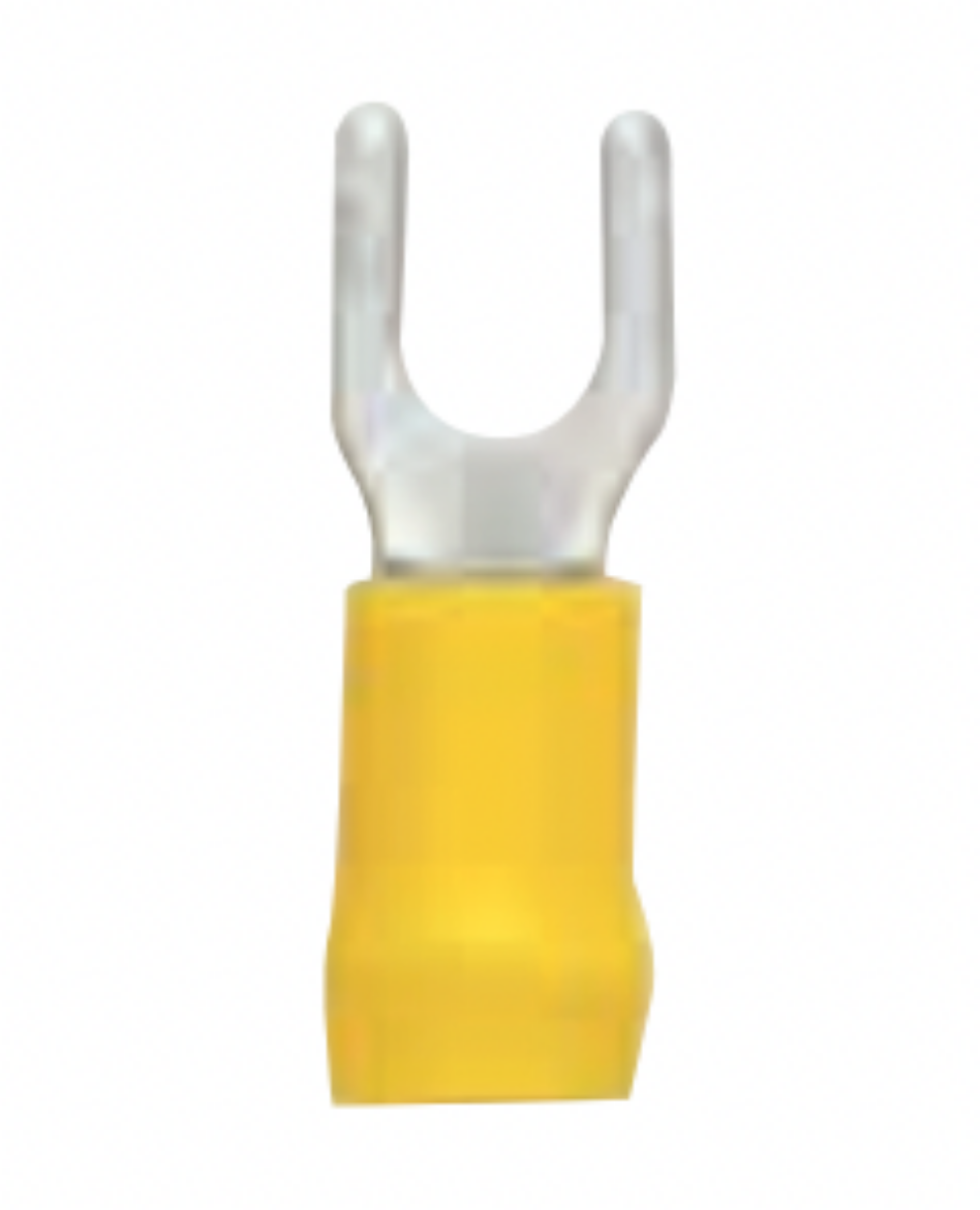 Picture of PRE-INSULATED SPADE FORK TERMINAL 5MM YELLOW - 100 PACK