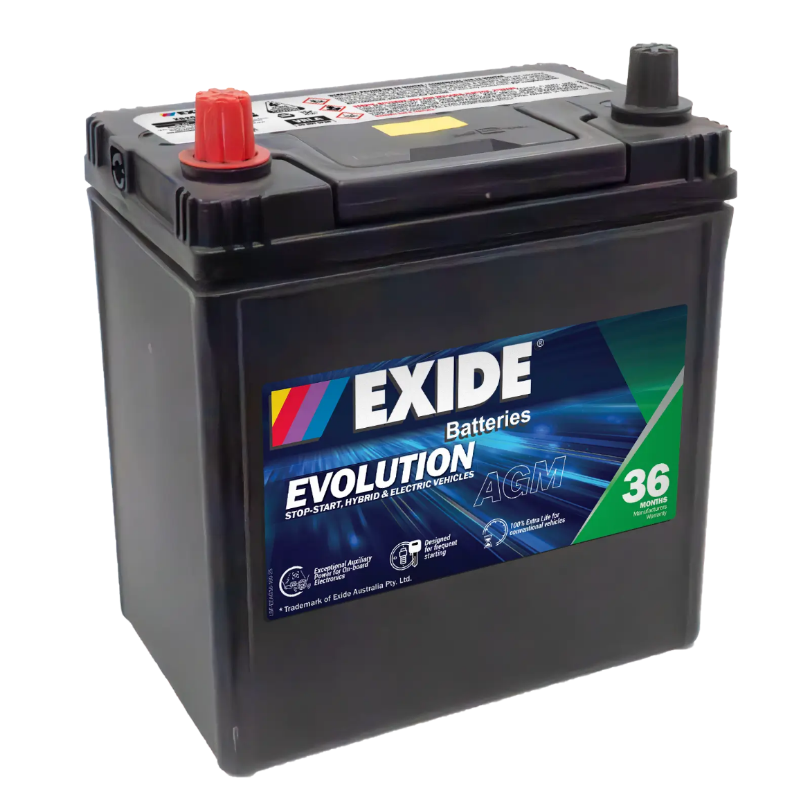 Picture of NS40Z - 12VOLT 340CCA 35AH EXIDE AGM STOP/START HYBRID AUXILIARY BATTERY - LHP
