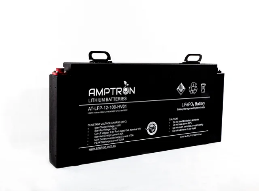 Picture of 12VOLT 100AH / 175A BMS / 1280WH CAPACITY AMPTRON SLIMLINE LIFEPO4 BLADE BATTERY WITH METAL CASE - IP50 RATING