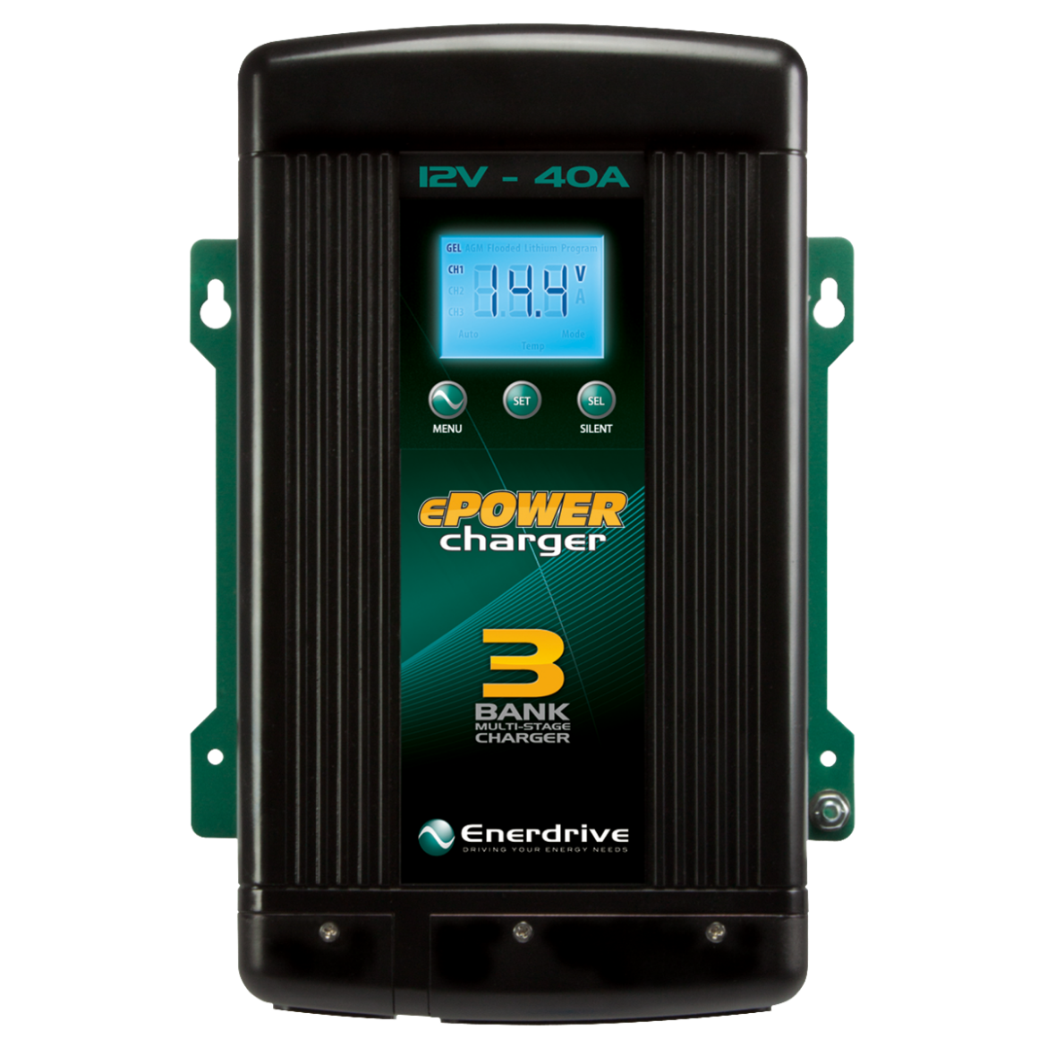 Picture of 12V 40AH ENERDRIVE EPOWER SMART BATTERY CHARGER - IP32 RATING (DC LEADS NOT INCLUDED)