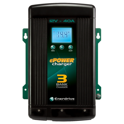 Picture of 12V 40AH ENERDRIVE EPOWER SMART BATTERY CHARGER - IP32 RATING (DC LEADS NOT INCLUDED)