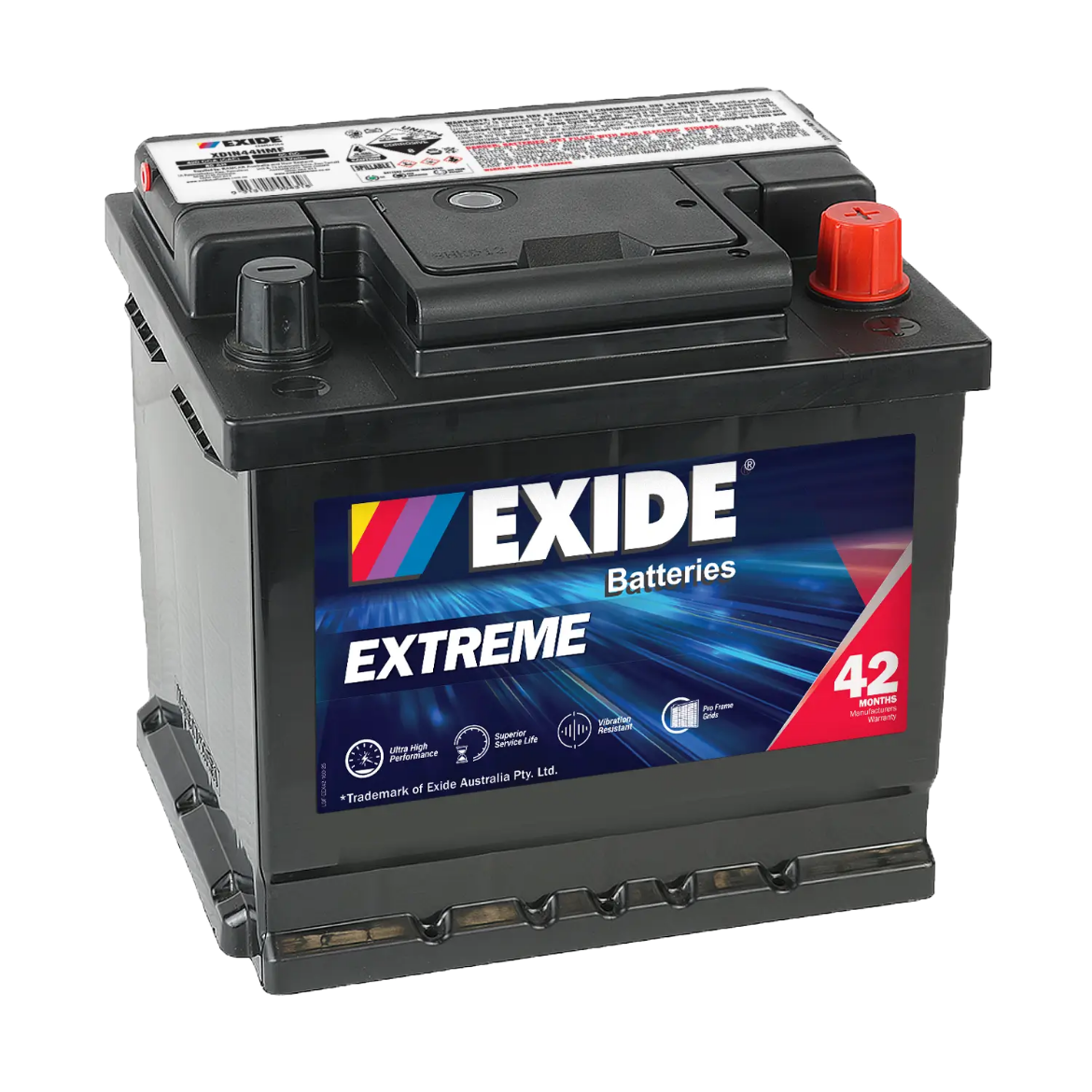 Picture of (DIN44HMF) DIN44H 12V 45AH 420CCA EXIDE EXTREME SEALED MAINTENANCE FREE BATTERY - RHP