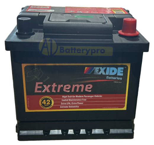 Picture of (DIN44HMF) DIN44H 12V 45AH 420CCA EXIDE EXTREME SEALED MAINTENANCE FREE BATTERY - RHP
