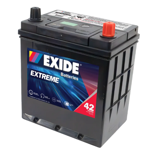 Picture of NS40ZL - 12VOLT 400CCA 44AH EXIDE EXTRA MAINTENANCE FREE BATTERY - RHP (X40CP) WITH BOTTOM HOLD DOWN LEDGE