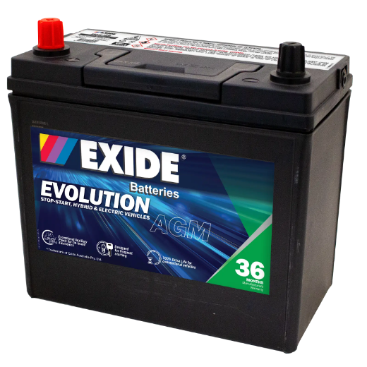 Picture of S46B24R - 12VOLT 370CCA 45AH EXIDE AGM STOP/START HYBRID AUXILIARY BATTERY - LHP