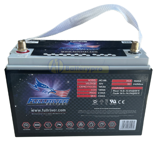 Picture of HC105 - 86MF 12VOLT 1050CCA 105AMP/HR HARDCORE FULLRIVER BATTERY (PC2150) - LHP