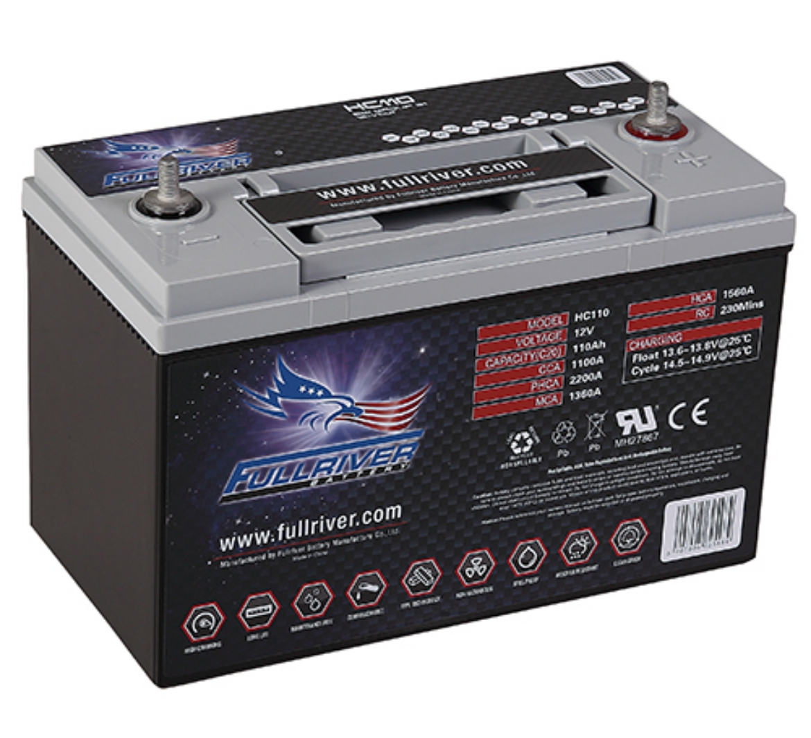 Picture of HC110 - 86MF 12VOLT 1100CCA 110AMP/HR FULLRIVER AGM BATTERY (PC2150 STUD)