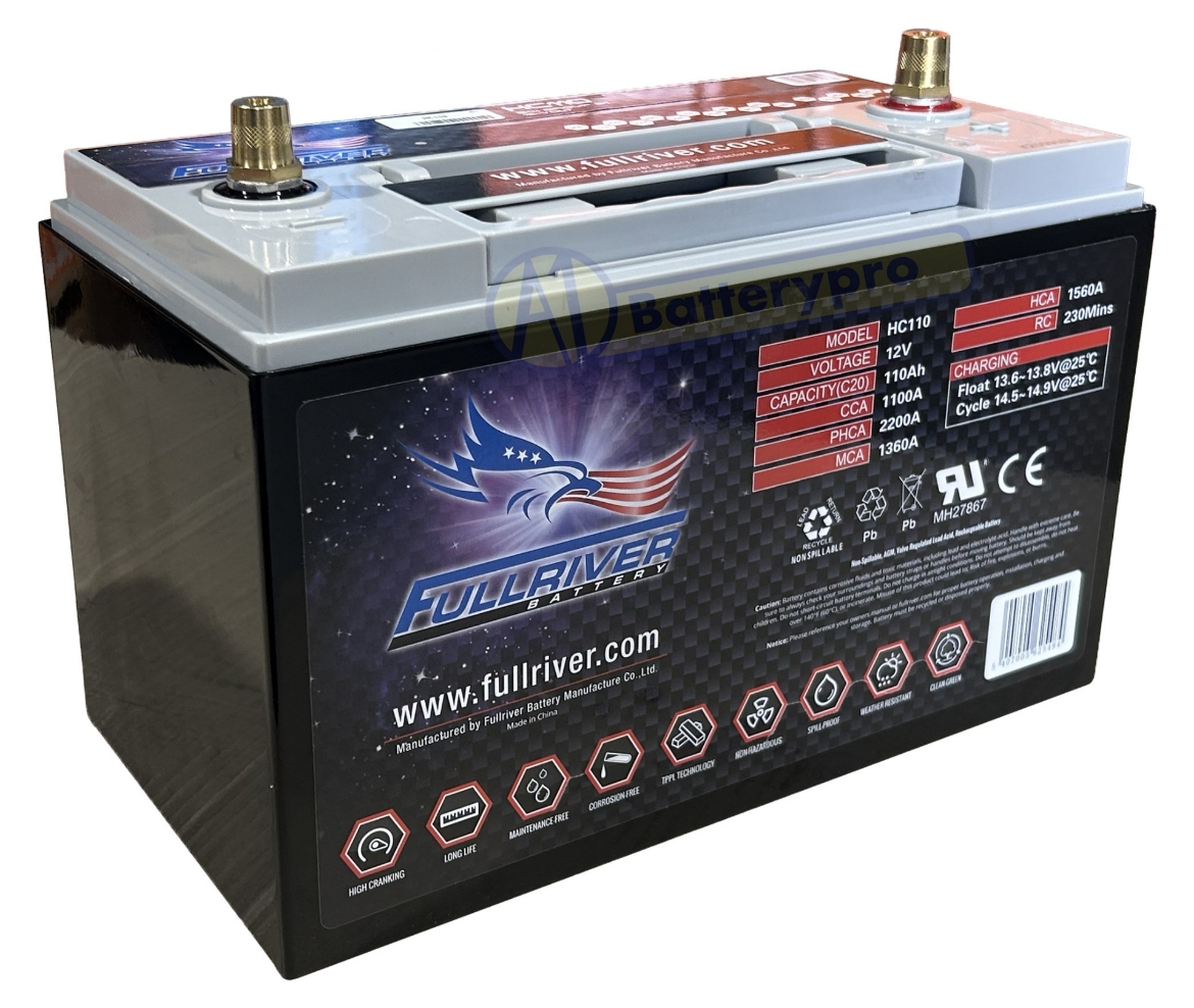 Picture of HC110 - 86MF 12VOLT 1100CCA 110AMP/HR FULLRIVER AGM BATTERY (PC2150 STUD)
