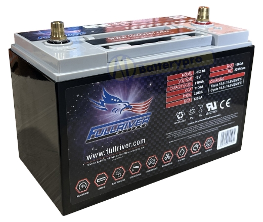 Picture of HC110 - 86MF 12VOLT 1100CCA 110AMP/HR FULLRIVER AGM BATTERY (PC2150 STUD)