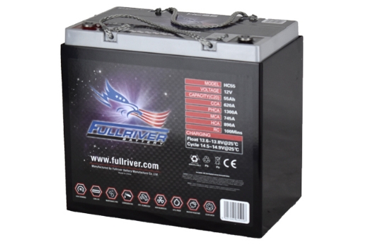 Picture of HC55 - 12VOLT 620CCA 55AMP/HR HARDCORE FULLRIVER BATTERY - LHP