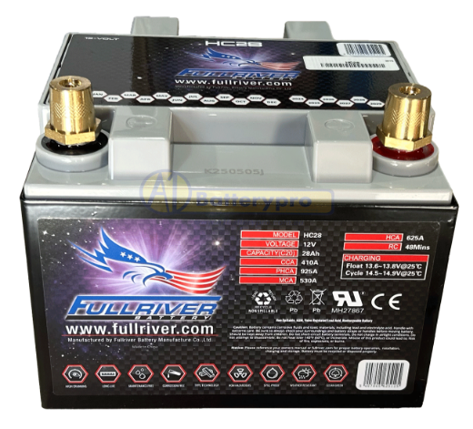 Picture of HC28 - 12VOLT 410CCA 28AMP/HR HARDCORE FULLRIVER BATTERY (PC925) - RHP