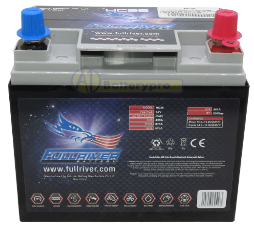 Picture of HC35 - 12VOLT 438CCA 35AMP/HR HARDCORE FULLRIVER BATTERY (U1 SIZE) - RHP