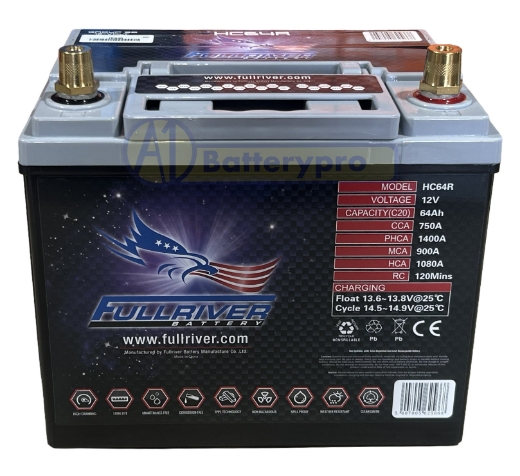 Picture of HC64R - 12VOLT 750CCA 64AMP/HR HARDCORE FULLRIVER AGM BATTERY (55D23L) - RHP