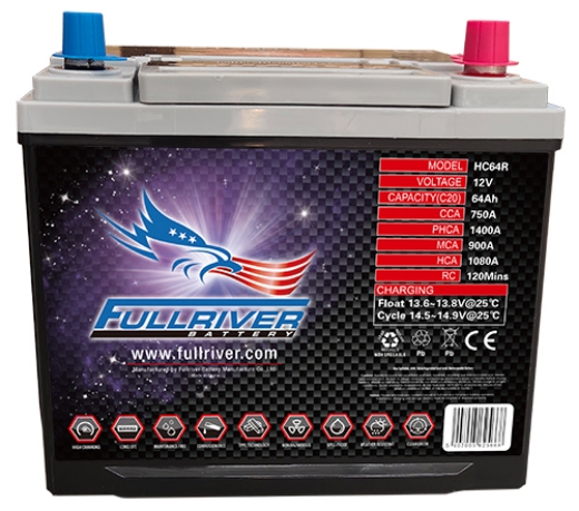 Picture of HC64R - 12VOLT 750CCA 64AMP/HR HARDCORE FULLRIVER AGM BATTERY (55D23L) - RHP