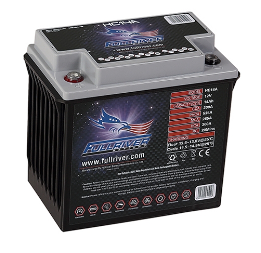 Picture of HC14A - 12VOLT 200CCA 14AMP/HR HARDCORE FULLRIVER BATTERY (YTX20-BS & PC535) - LHP