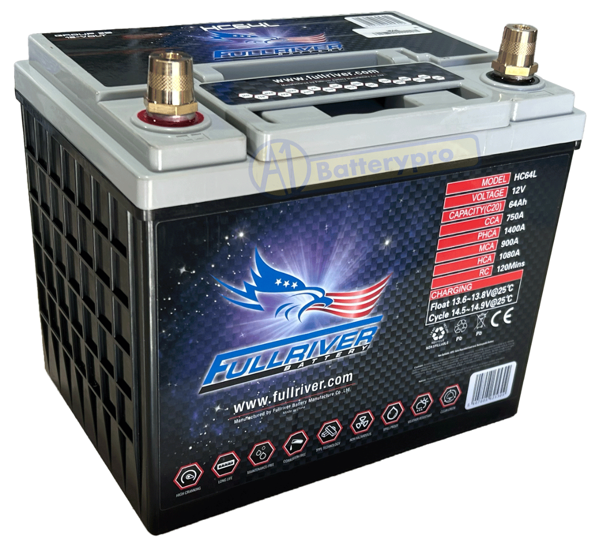 Picture of HC64L - 12VOLT 750CCA 64AMP/HR HARDCORE FULLRIVER BATTERY (55D23R) - LHP