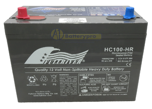 Picture of HC100HR - N70ZZ 12VOLT 800CCA 100AMP/HR HARDCORE FULLRIVER BATTERY WITH HEAT RESISTANT CASING - LHP