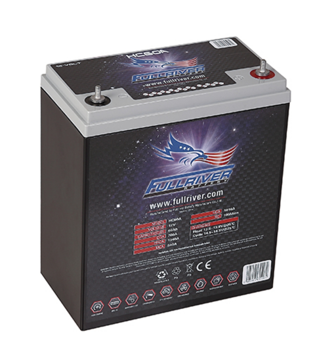 Picture of HC60 - 12VOLT 700CCA 60AMP/HR HARDCORE FULLRIVER BATTERY (EXTREME 60) - RHP