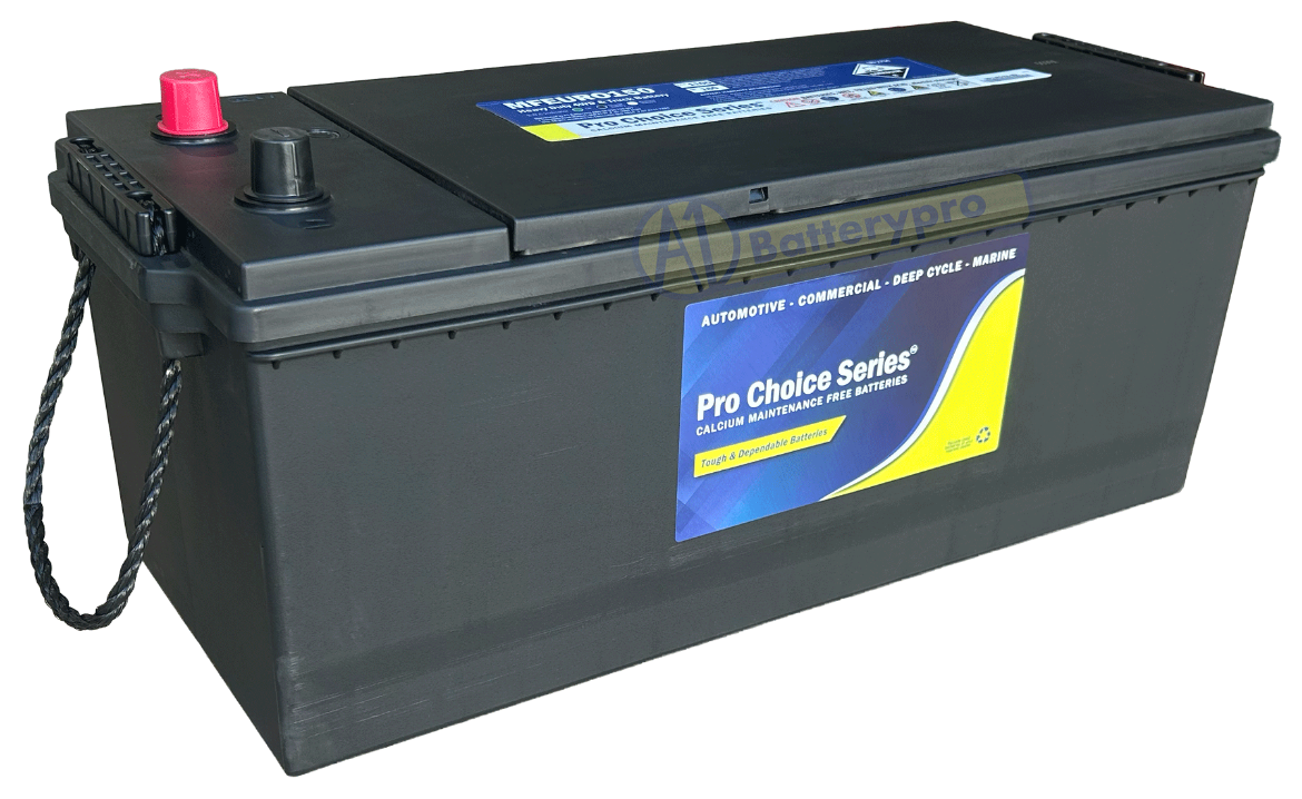 Picture of EURO150 (NSL - No Side Ledge) - 12VOLT 1100CCA 180AH PRO CHOICE SERIES MAINTENANCE FREE CALCIUM BATTERY - EURO - LHP