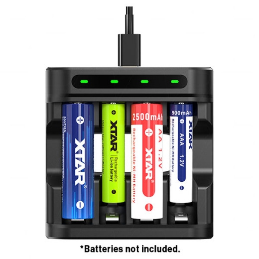 Picture of XTAR-1-4 CELL LIION/NIMH AA/AAA BATTERY CHARGER WITH USB TYPE C INPUT
