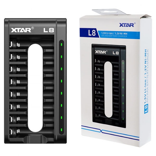 Picture of XTAR-1-8 CELL LIION/NIMH AA/AAA BATTERY CHARGER WITH USB TYPE C INPUT