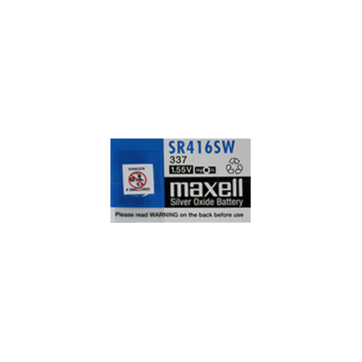 Picture of SR416SW MAXELL 1.55V SILVER OXIDE BUTTON BATTERY