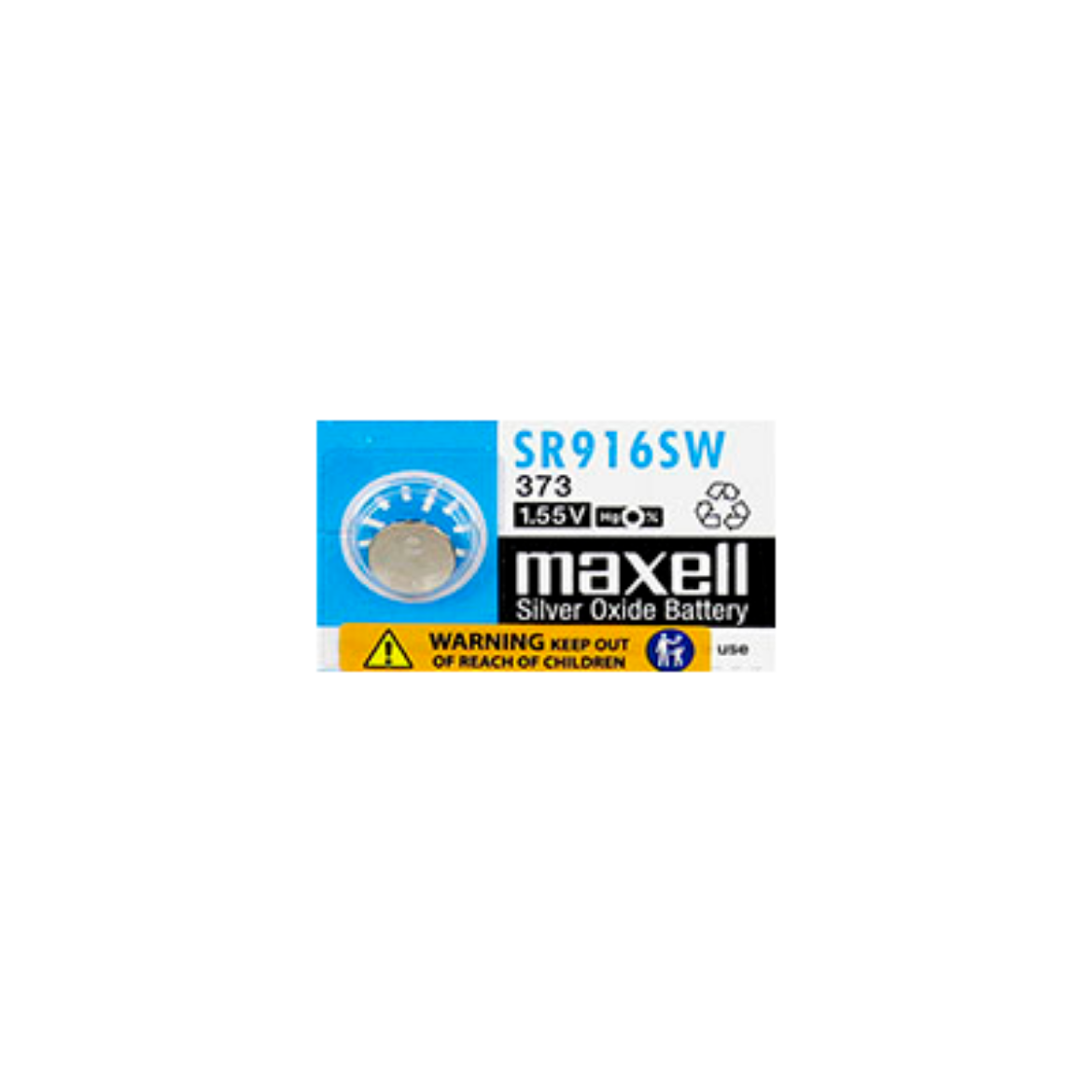 Picture of SR916SW 373 MAXELL 1.55V SILVER OXIDE BUTTON BATTERY