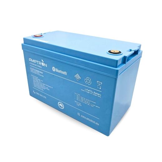 Picture of 12VOLT 150AH / 200A BMS / 1920WH CAPACITY- AMPTRON LIFEPO4 BATTERY WITH BLUETOOTH - GROUP 31 SIZE - IP65