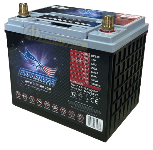 Picture of HC64R - 12VOLT 750CCA 64AMP/HR HARDCORE FULLRIVER AGM BATTERY (55D23L) - RHP