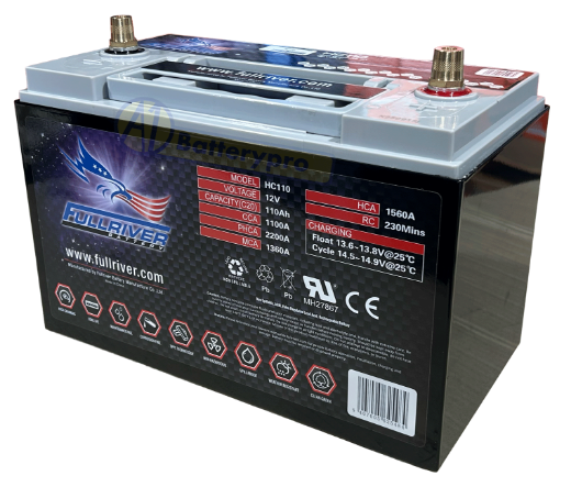 Picture of HC110 - 86MF 12VOLT 1100CCA 110AMP/HR FULLRIVER AGM BATTERY (PC2150 STUD)
