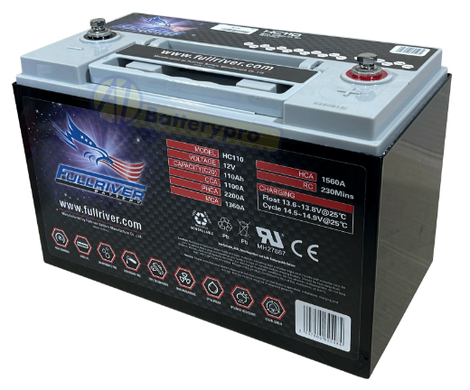 Picture of HC110 - 86MF 12VOLT 1100CCA 110AMP/HR FULLRIVER AGM BATTERY (PC2150 STUD)