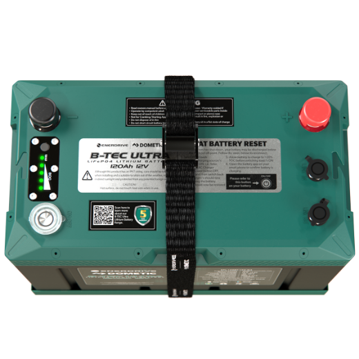 Picture of 12VOLT 120AH ENERDRIVE B-TEC GEN3LIFEPO4 LITHIUM BATTERY - MAXIMUM DISCHARGE 150A/500A FOR 3S - IP67 RATING