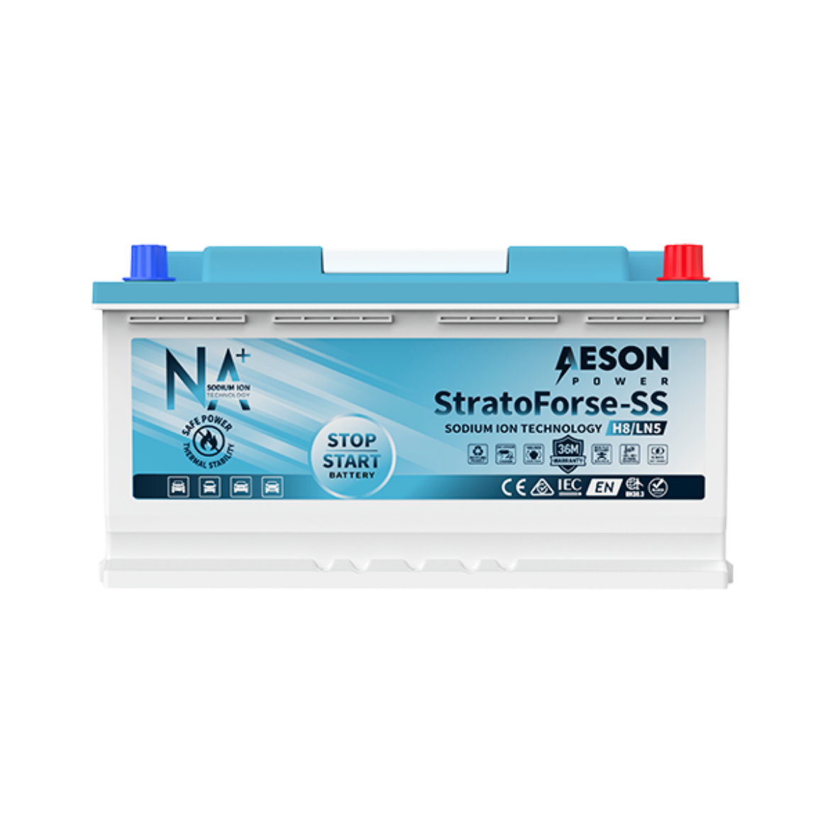 Picture of 12VOLT 850CCA STRATOFORSE-SS HEAVY DUTY SODIUM ION STOP START MAINTENANCE FREE BATTERY - RHP (595 901 090 / DIN88H)