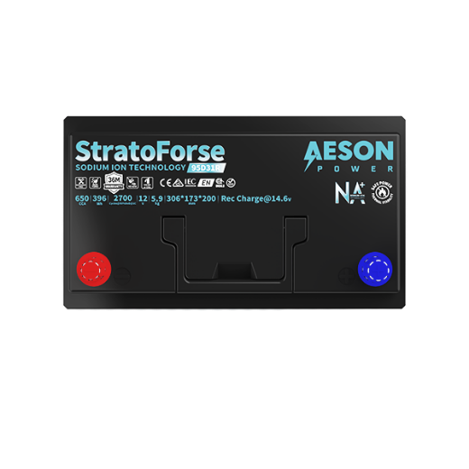 Picture of 12 VOLT 650CCA STRATOFORSE HEAVY DUTY SODIUM ION STARTING BATTERY- LHP - N70ZZ