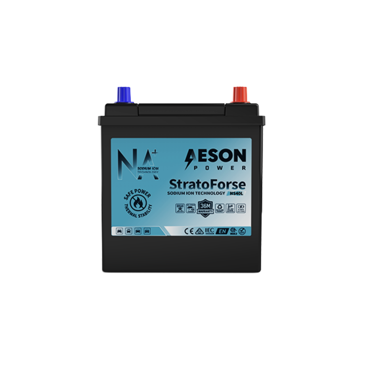 Picture of 12 VOLT 350CCA STRATOFORSE HEAVY DUTY SODIUM ION STARTING BATTERY - RHP (NS40ZL)
