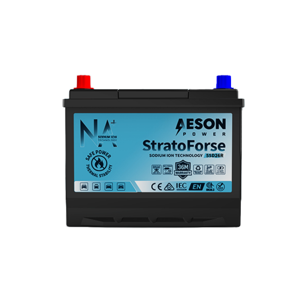 Picture of 12 VOLT 450CCA STRATOFORSE HEAVY DUTY SODIUM ION STARTING BATTERY- LHP - N50ZZ