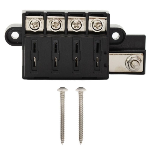 Picture of 4 WAY COMPACT ATS FUSE BLOCK RATED 32V/100A MAX.CLEAR COVER DIM: 92.5[L]X43.8[W]X32.5[H]MM