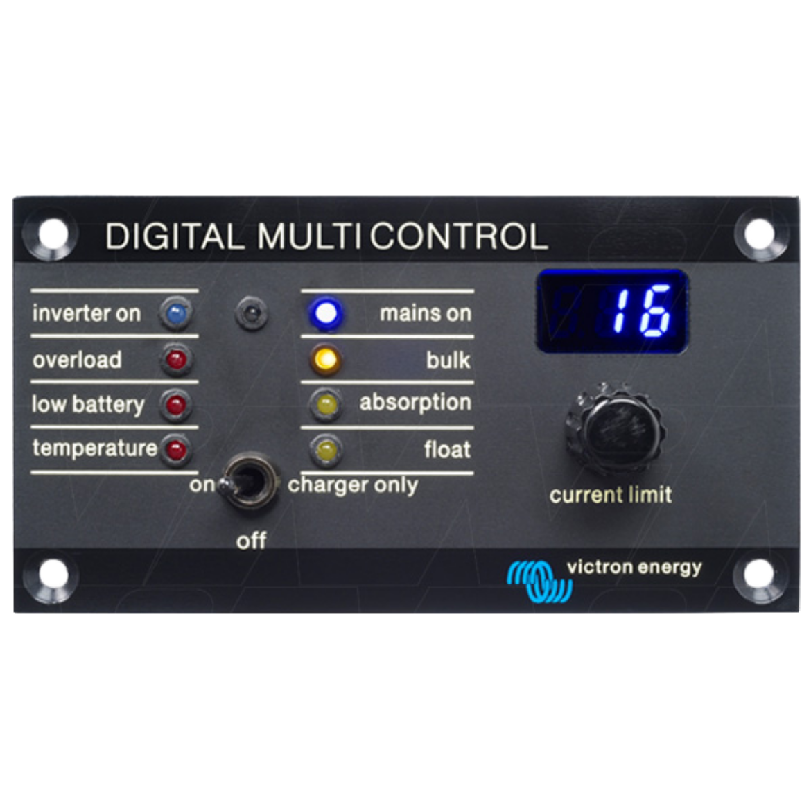 Picture of VICTRON ENERGY DIGITAL MULTI CONTROL 200/200A LED POWER CONTROL & ASSIST PANEL FOR MULTIS & QUATTROS (REC020005010)