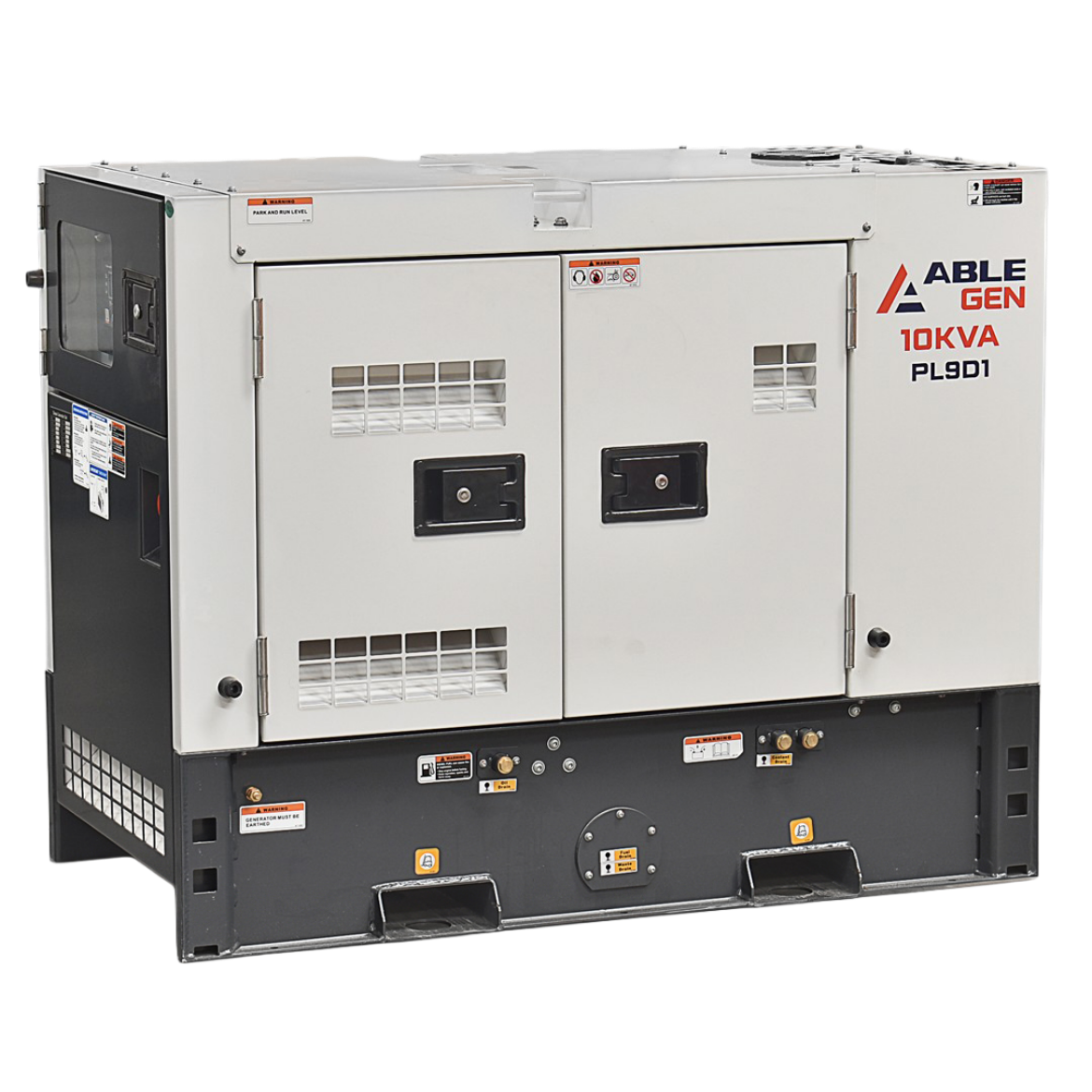 Picture of 10KVA 240V 37AMPS ABLE SINGLE PHASE FULLY ENCLOSED ( PROTECTED & SILENCED LOCKABLE ) GENERATOR - YANGDONG 3CYL DIESEL ENGINE - 1500RPM - AVR CONTROLLED DINGOL ALTERNATOR ( 1410MM L x 724MM W x 1128MM H x 804KG )