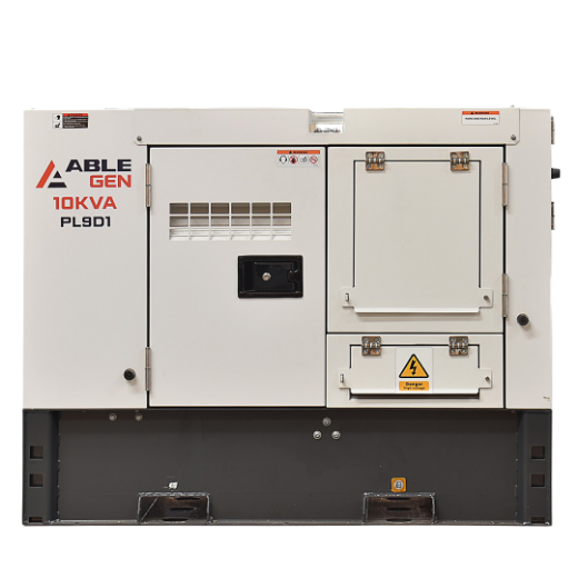Picture of 10KVA 240V 37AMPS ABLE SINGLE PHASE FULLY ENCLOSED ( PROTECTED & SILENCED LOCKABLE ) GENERATOR - YANGDONG 3CYL DIESEL ENGINE - 1500RPM - AVR CONTROLLED DINGOL ALTERNATOR ( 1410MM L x 724MM W x 1128MM H x 804KG )