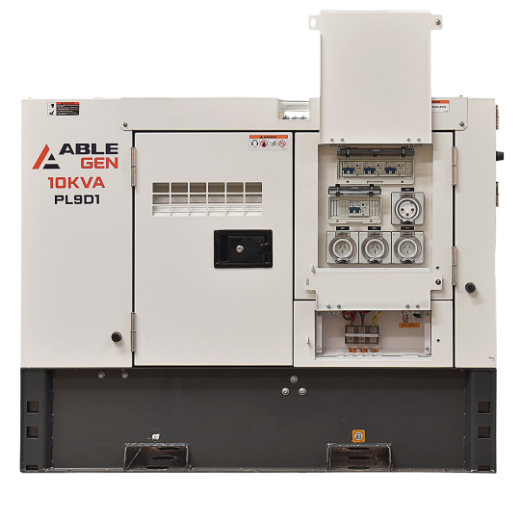 Picture of 10KVA 240V 37AMPS ABLE SINGLE PHASE FULLY ENCLOSED ( PROTECTED & SILENCED LOCKABLE ) GENERATOR - YANGDONG 3CYL DIESEL ENGINE - 1500RPM - AVR CONTROLLED DINGOL ALTERNATOR ( 1410MM L x 724MM W x 1128MM H x 804KG )