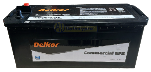 Picture of DINB-N150EFB - 12VOLT 1050CCA 190AH DELKOR EFB EXTRA HEAVY DUTY COMMERCIAL MAINTENANCE FREE BATTERY - LHP