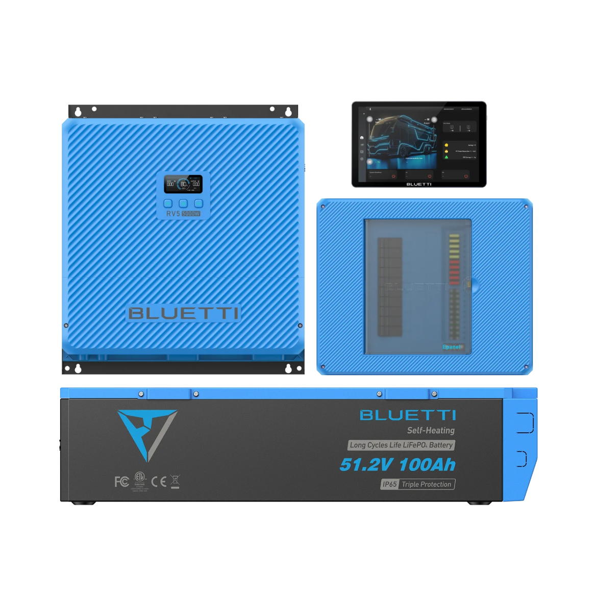 Picture of BLUETTI 5KW  ALL IN ONE RV POWER & OFFGRID SYSTEM (INTELLIGENT COMBO) - INCLUDES B4810 BATTERY, EPANEL AND EPAD MONITORING EQUIPMENT
