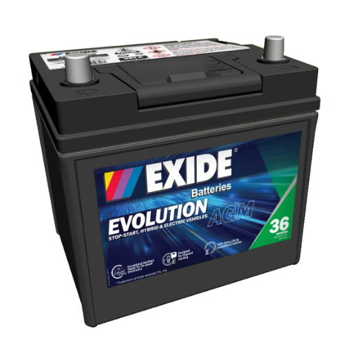 Picture of 55D23R - 12VOLT 550CCA 50AH EXIDE AGM STOP/START HYBRID AUXILIARY BATTERY - LHP