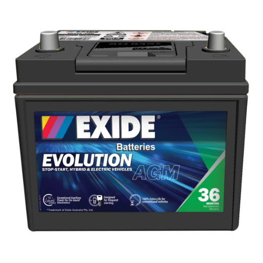 Picture of 55D23R - 12VOLT 550CCA 50AH EXIDE AGM STOP/START HYBRID AUXILIARY BATTERY - LHP