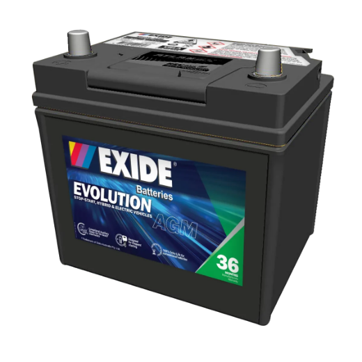 Picture of 55D23R - 12VOLT 550CCA 50AH EXIDE AGM STOP/START HYBRID AUXILIARY BATTERY - LHP