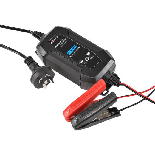 Picture of 12V 0.8AMP PROJECTA CHARGE N' MAINTAIN 4 STAGE AUTOMATIC BATTERY CHARGER